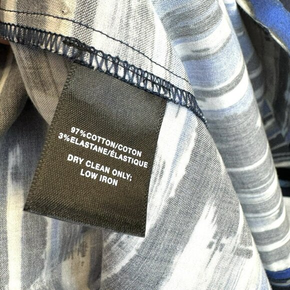 Lafayette 148 Dress Womens Size Medium Blue Striped 3/4 Tie Sleeve Sheath - Picture 5 of 6